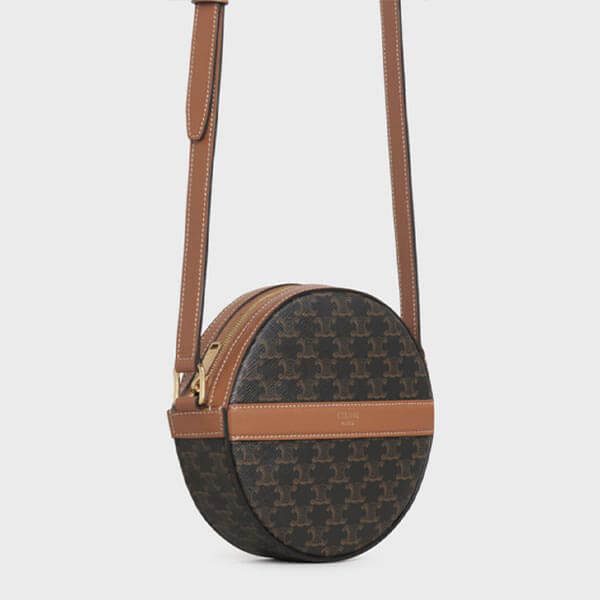 2021SS☆ セリーヌ ストラップ付きラウンドパース ホワイト 偽物 10G342CAM.04BT